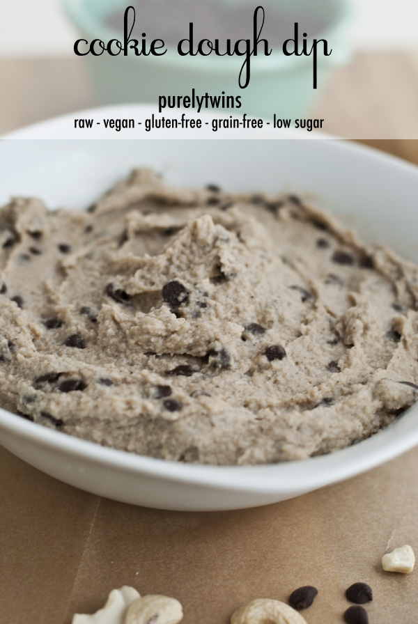 healthy raw chocolate chip cookie dough dip
