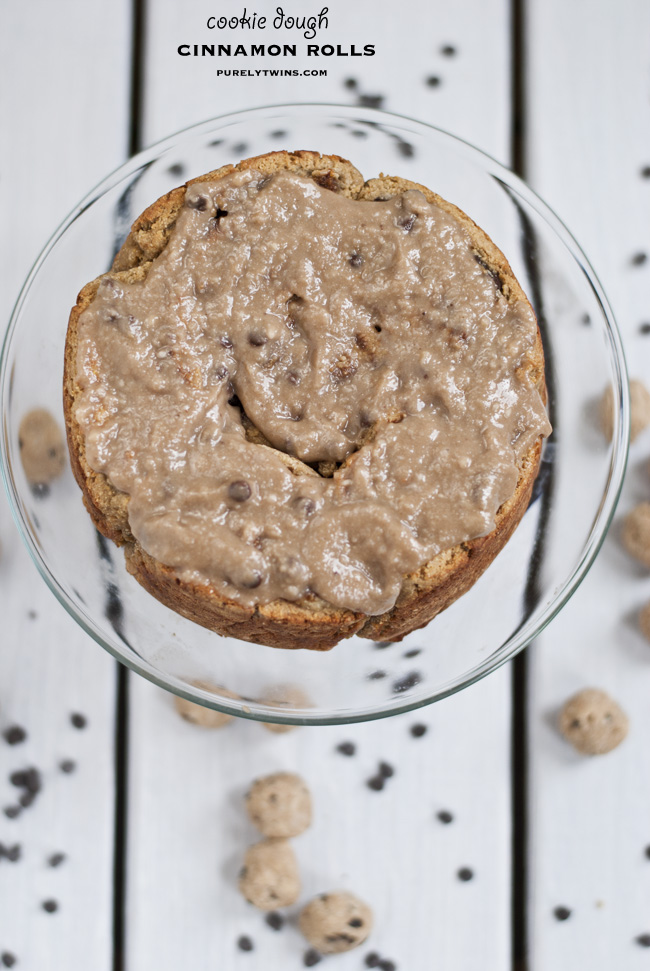healthy cookie dough filled gluten-free cinnamon rolls via purelytwins