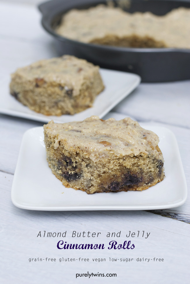 best homemade yeast free paleo vegan almond butter jelly cinnamon rolls purelytwins
