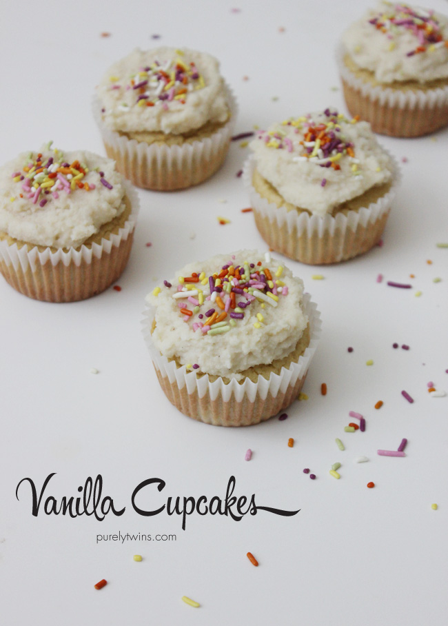 sprinkled coconut frosting vanilla cupcakes