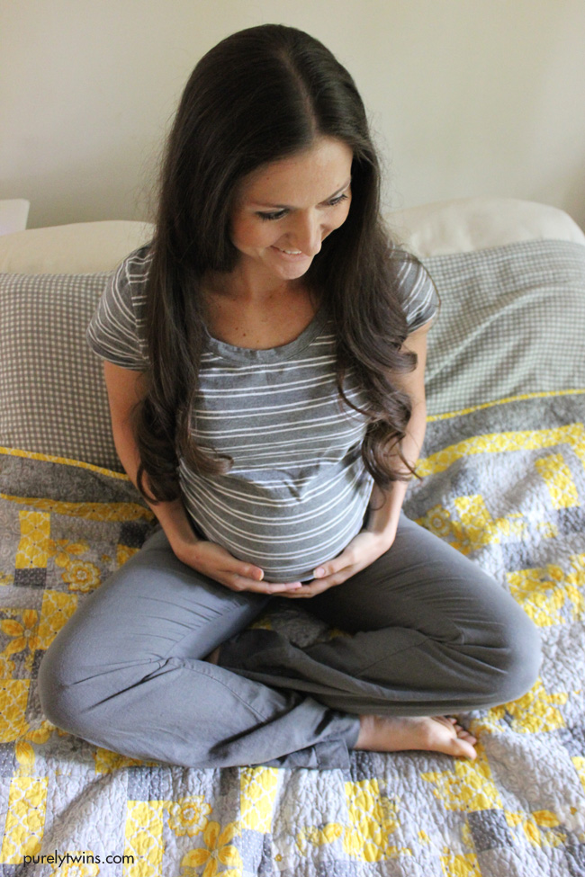 maternity photo on bed