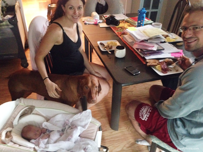 first-family-breakfast-at-home-with-new-baby