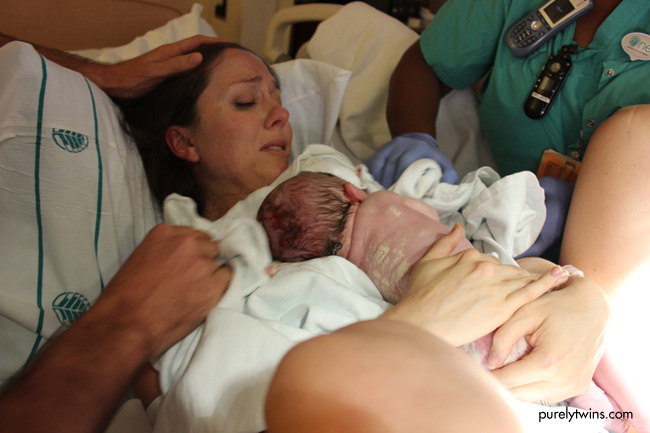 holding-my-baby-girl-for-the-first-time-for-natural-birth-purelytwins