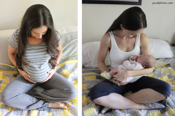 pregnant-one-month-post-partum-before-after