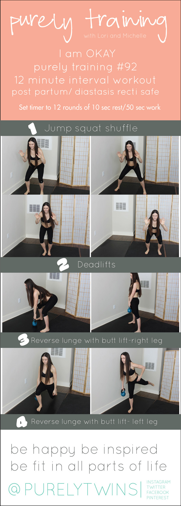 A diastasis recti safe workout for postpartum moms that only takes 12 minutes. Home workout for busy moms to get in shape at home.