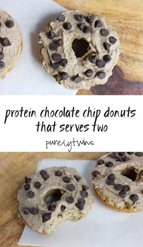 PROTEIN packed GLUTEN-FREE EGG-FREE chocolate chip donuts that serves two || purelytwins.com