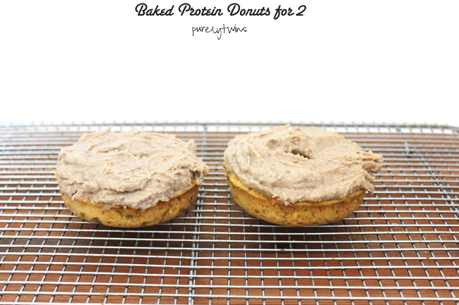 Baked protein donuts for two. These donuts are made from 3 ingredients #grainfree #glutenfree #nosugar #vegan #soyfree #eggfree #sugarfree ||purelytwins.com