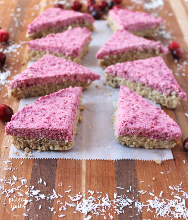 Healthy recipe for cranberry bliss bars. Starbucks copycat recipe. It is gluten and dairy free.