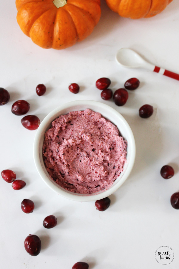 How to make dairy-free cranberry butter using coconut butter. Sweetened with stevia keeping it sugar-free.