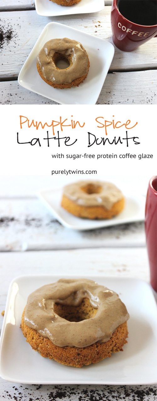 Pumpkin Spice Latte Donuts - made gluten-free and dairy-free and finished with a sugar-free protein coffee glaze... OH my! Best breakfast idea. 