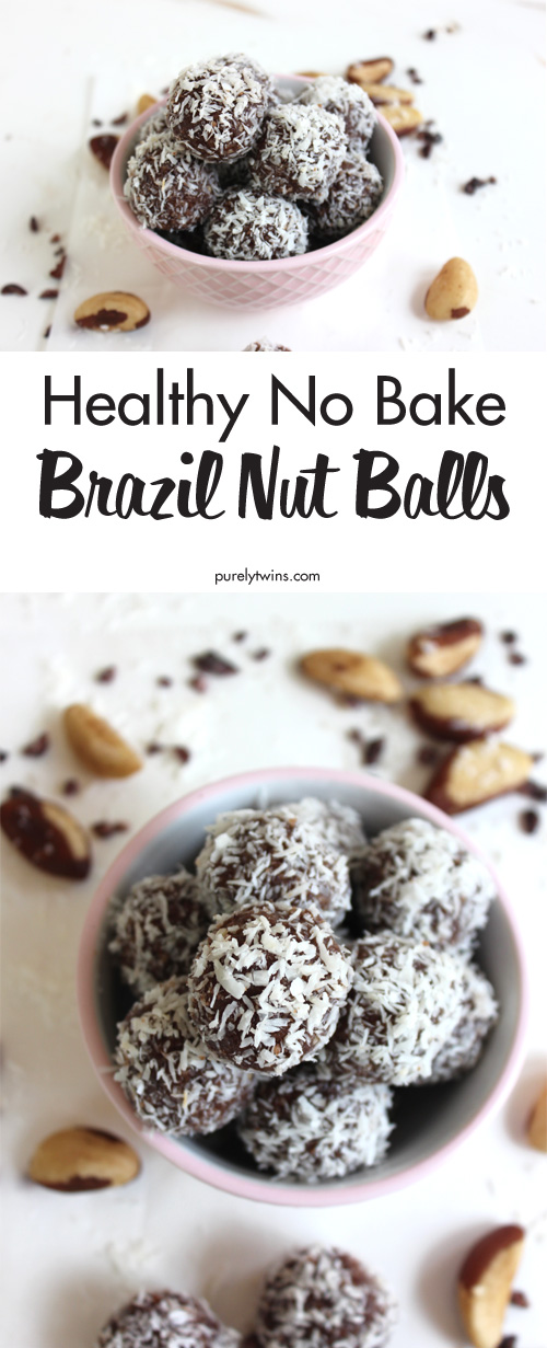 A quick and healthy snack that is full of healthy fats to provide you with energy for your busy day. No baking. No flour. No gluten. Energy bites made from Brazil nuts and coconut. This will become your new favorite snack!