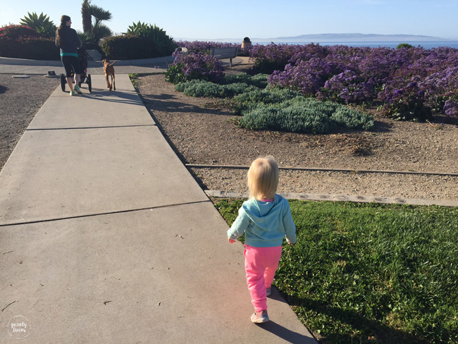 family-walk-in-california