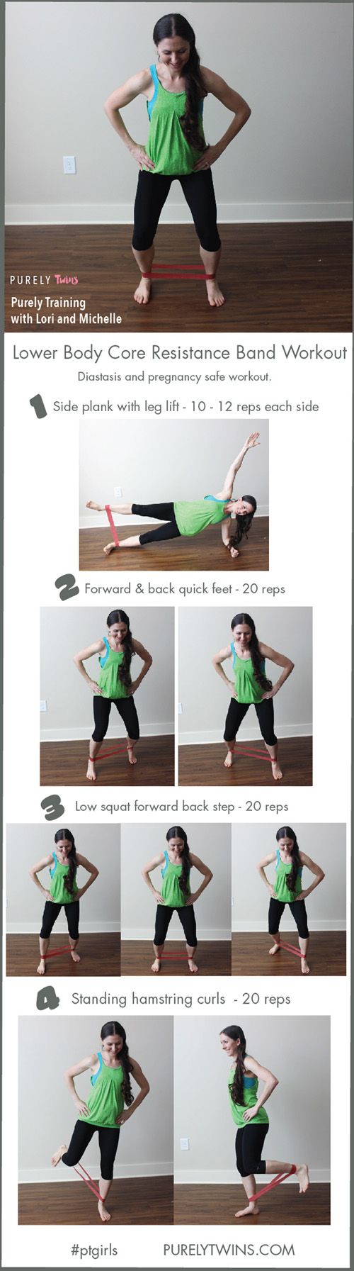 Resistance band workout to get a tight core and sexy legs for women and moms! Little space required. You don't need to lift super heavy to get a great leg workout in at home. Follow these 4 exercises to strengthen and tone your lower body and core. Share this workout with your friends and do this workout with me.
