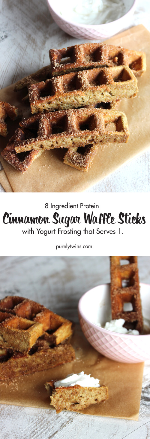 Healthy Gluten-free Cinnamon Sugar Protein Waffle Sticks - Single serving waffles which taste like a fresh, hot churro minus the nasties! Grain-free, dairy-free packed with protein. A must make recipe. 