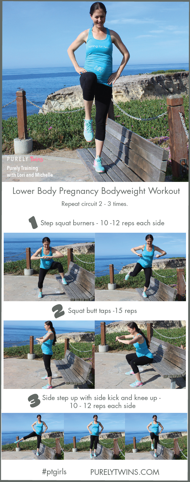 Lower body pregnancy safe bodyweight workout to do at home. This leg workout will keep your legs and butt strong as your body changes through pregnancy.