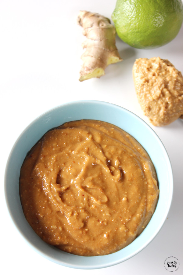 Quick and easy peanut sauce. 7 ingredients and you can make the most amazing peanut sauce. Healthy peanut sauce for drizzling or pizza sauce. This 2 minute peanut sauce is so ridiculously delicious you will want to put it on everything.