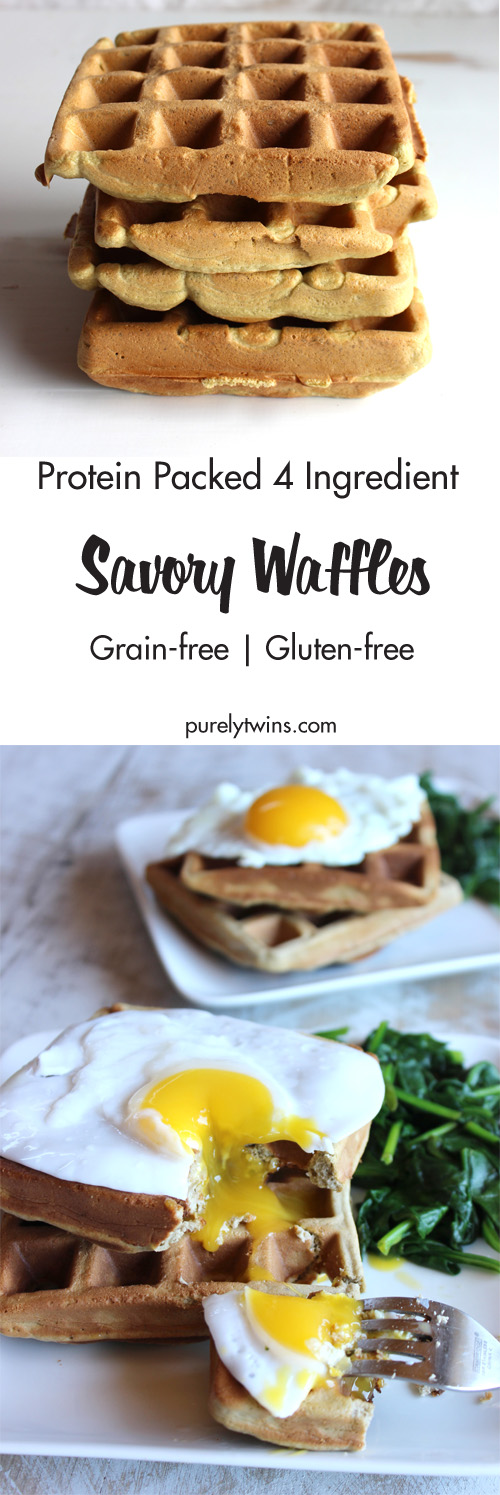 Quick and healthy savory waffle recipe to enjoy for any meal. Protein packed too! Gluten-free paleo plantain waffle recipe made without almond flour.