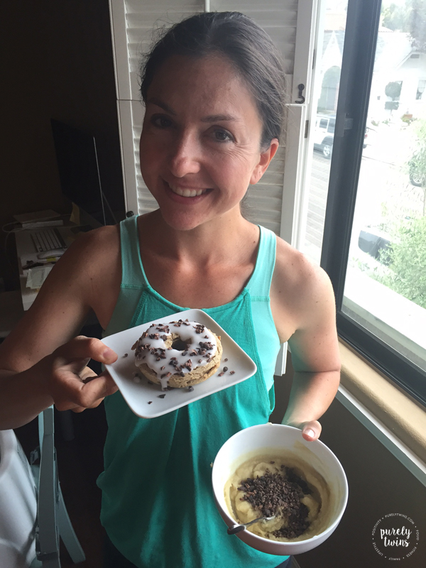 Enjoying protein tigernut donuts for post workout meal