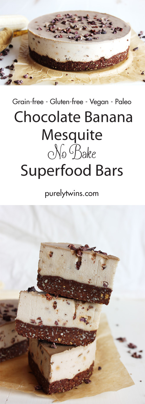 A beautifully creamy, raw vegan chocolate banana bars with a touch of mesquite and tahini. An usual and stunning combination. Simple ingredients to create a deliciously easy superfood dessert recipe. Come and see how to make (video follow along) this No Bake Chocolate Banana Mesquite Bar recipe. 