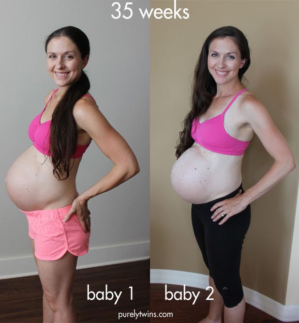 Side by side comparison photo of my pregnancy journey of my 2 pregnancies. Overall both pregnancies have been pretty similar with some differences. Sharing my full update over on blog.