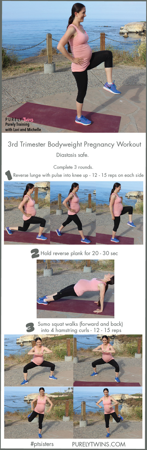 A prenatal bodyweight workout that focuses on your legs and core strength using no equipment. A great workout to do during each trimester. Bodyweight pregnancy workout to help improve strength, stability and mobility. This workout that is safe for moms at all stages of pregnancy and even postpartum. Click to get follow along workout video.