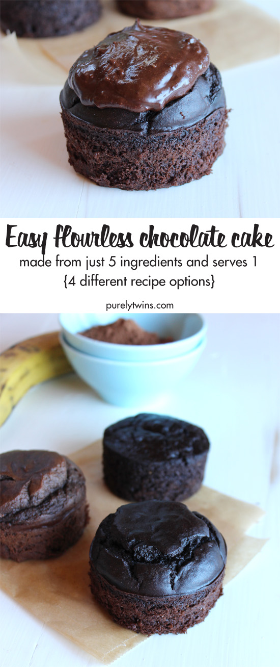 Flourless Chocolate Cake Recipe - Easy & Gluten-Free! A chocolate cake recipe for just about anyone to eat - they are gluten-free, grain-free, dairy-free with egg-free option. This paleo cocoa cake is absolutely amazing. 4 different recipe options for you. 
