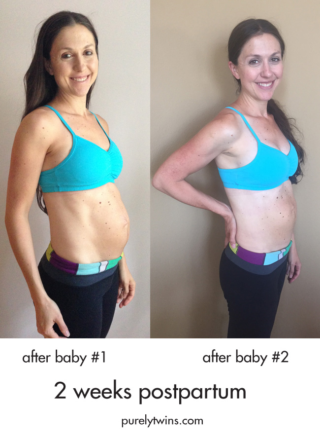 2 weeks postpartum comparison after working out differently being pregnant with baby #2 and having a better postpartum plan after second child with belly binding. Sharing my diastasis healing journey.