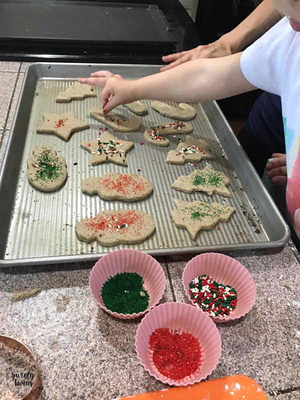 Making gluten-free sugar cookies for Christmas