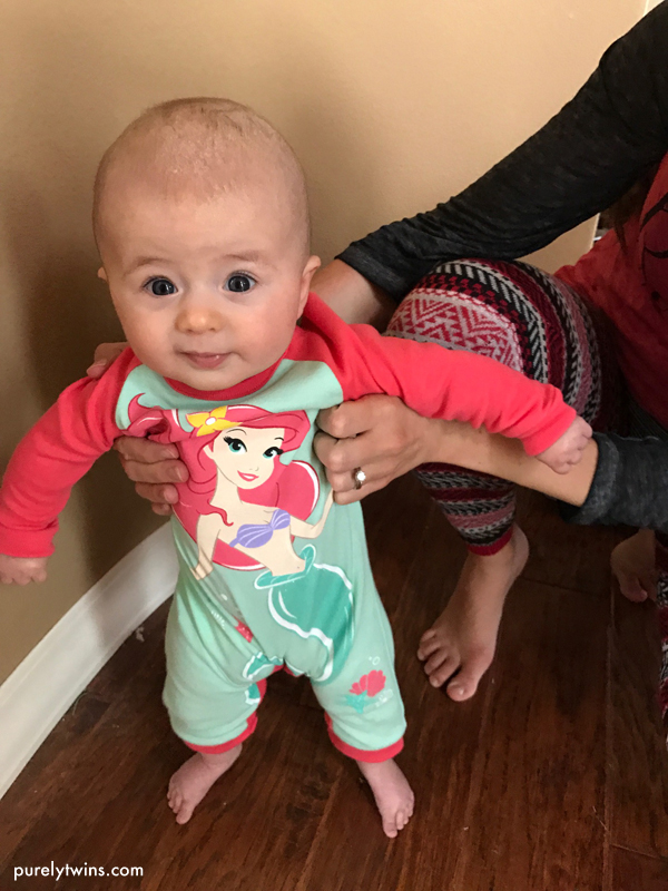 4 month baby wearing new Disney ariel outfit.