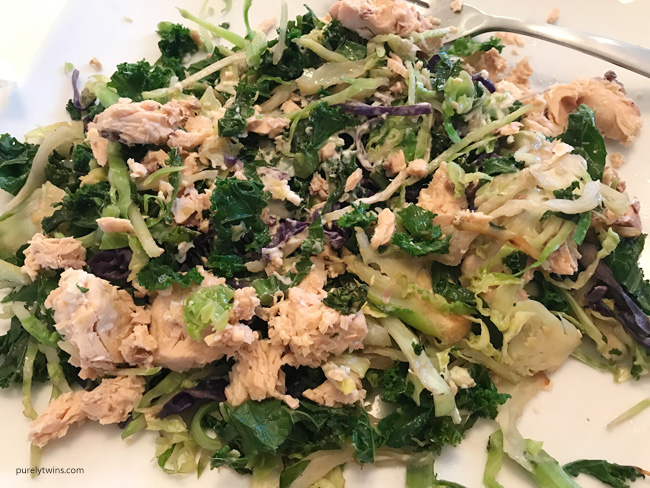 Best simple real foods salmon salad for dinner.