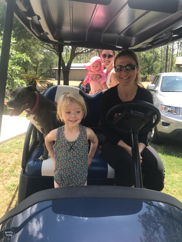family golf cart ride