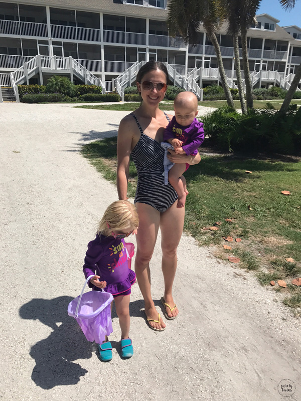 mom and her two daughters heading to beach casa ybel resort sanibel island
