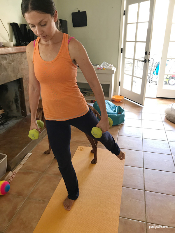 fit mom working out at home