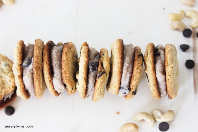 If you love cookie dough and chocolate chip cookies, you’re going to flip for today’s cookie dough sandwiches! They’re easy to make, fun to eat, and will be the best sandwich you’ll ever have. No gluten. No eggs. No dairy. Paleo friendly dessert.