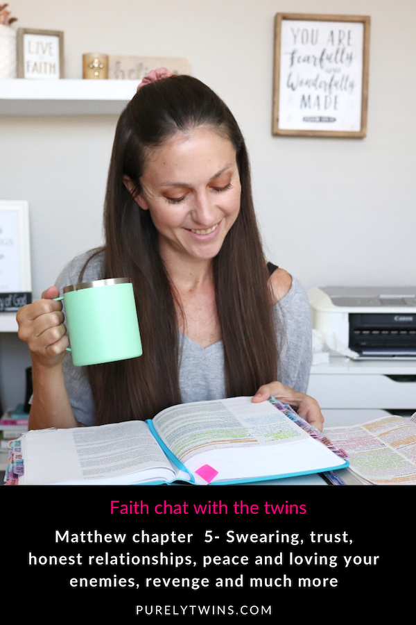 We dive deeper into Jesus's teachings on vows and loving your enemy and much more. Swearing in the Bible might not be what you think, thoughts on healthy relationships, loving others, & defending yourself. More Bible study on Matthew chapter 5. #biblestudy #christianwomen